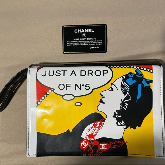 CHANEL Vintage Chanel Clutch 1990s 'JUST A DROP OF NR. 5' - Picture 5 of 6